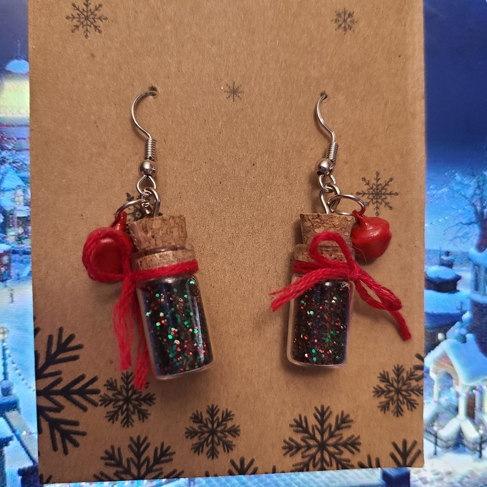 Christmas Glitter Earrings - Picture 3 of 3